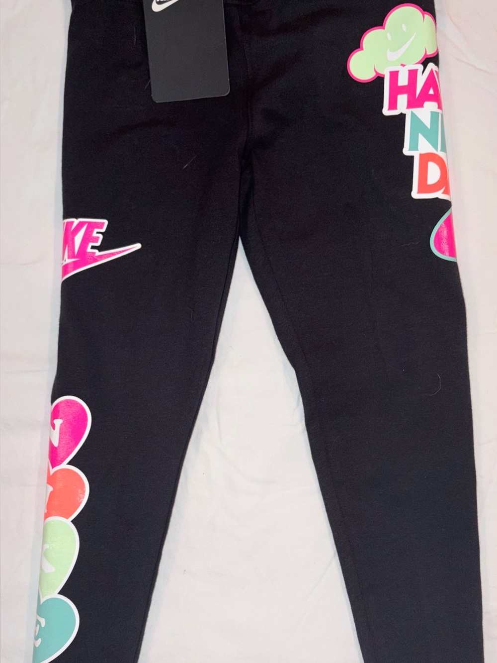 Nike girls graphic leggings “Have A Nike Day” Sz 4-5 NWT